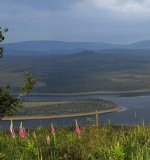 Pohled na domovinu Marcebily - bývalé město Přísečnice z Jelení hory - bývalého Hassbergu, kde stával hrad zlého Kuna z Hassbergu.